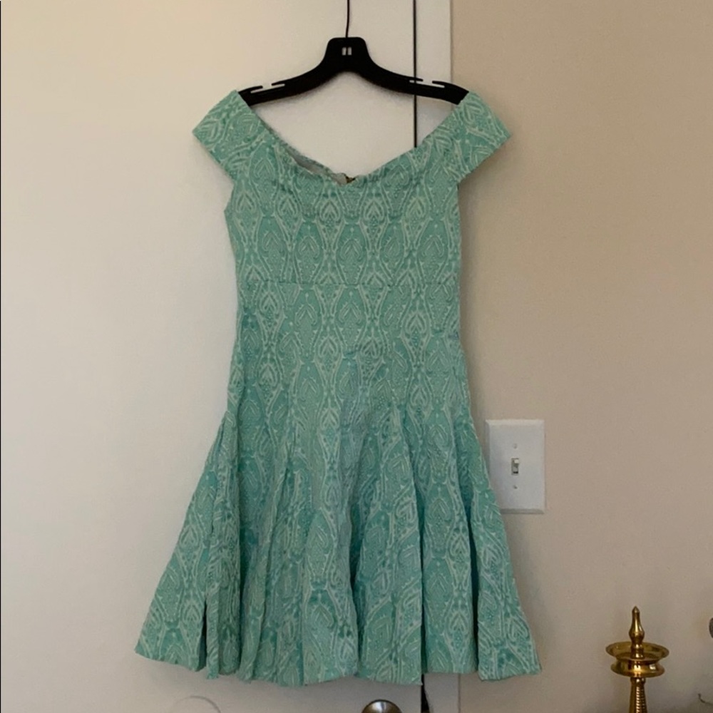 Green skater dress